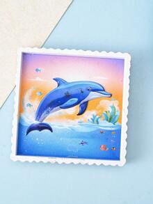 1 Máy Tính Dễ Thương Động Vật Đại Dương Nhựa Nam Châm Gắn Tủ Lạnh Sinh Động Cá Heo & Rùa 3D Hoạt Hình Trang Trí - Nhiều màu - Xem 5