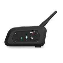 Intercomunicador de casco de moto Bluetooth EJEAS V6 PRO con auricular y micrófono inalámbrico BT de 1200M para 6 pilotos, resistente al agua - Negro - Ver 11