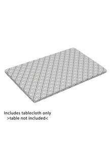 1 pieza Mantel impermeable rectangular de poliéster con funda elástica ajustable, se adapta a mesas plegables de 4/6/8 pies, protector de mesa lavable para picnic, camping, exterior