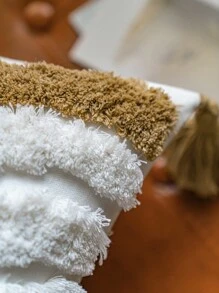 1入組幾何圖案絨面靠枕套，適用於家庭、臥室、客廳沙發裝飾