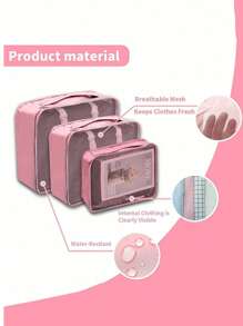 9pcs Portable Travel Organizer Set, Including Large Capacity Handbag, Cosmetic Brush Bag, Clothes Storage Bag, Shoe Bag, Flat Pocket, Bottle Bag, Drawstring Bag, Travel Suitcase, Luggage Dividers, Underwear Storage Bag, Perfect For Maternity And Travel, Suitable For Shirts, Underwear, Clothes, Cosmetic And Toiletry Items Including Makeup Powder, Liquid Foundation, Eye Shadow, Eye Liner, Powder Puff, And Other Cosmetic Tools Such As Eyelash Curler And Lip Liner,Boho Vibes