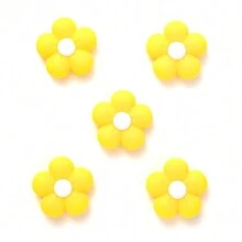 5入組矽膠花形主珠，適用於DIY珠寶製作，項鍊手鍊製作，裝飾珠子，鑰匙扣配件，筆裝飾 - 花朵 - 查看 5