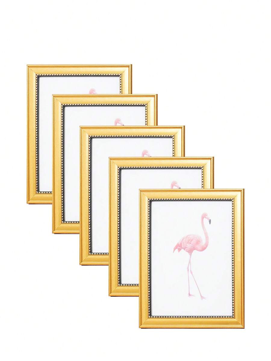 1入組現代、簡約、復古相框(隨機照片紙),適用於桌面或牆上展示,家庭、臥室、餐廳、家居裝飾——5寸/6寸/7寸/8寸/10寸 - 金色 - 查看 1
