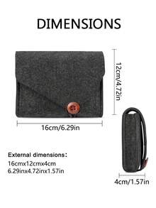 1pc Power Adapter Case Storage Bag, Felt Portable Electronic Accessories Storage Bag - Multicolor - View 7