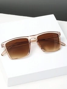 1 件女士复古几何简约方形框架太阳镜，防紫外线，适合夏季、海滩、度假休闲装 - 彩色 - 查看 10