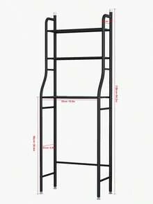 Simple Trending -Estante de 3 niveles para ahorrar espacio, estante sobre el inodoro, organizador de almacenamiento de soporte de baño, color blanco - Negro - Ver 7