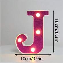 16cm Luci di lettere viola fai-da-te, lampada luminosa a numero a batteria di 6,3 pollici in plastica per decorazione di feste di matrimonio e compleanni a casa di moda