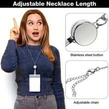 3 件/1 套时尚球珠项链挂绳 - 可伸缩文件夹和钥匙带 - 时尚毛衣链，适合工作和日常穿着、学校用品、返校 - 彩色 - 查看 5