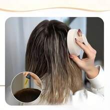 2入組矽膠洗髮刷套裝，頭部按摩梳，洗髮梳，身體按摩刷，浴室淋浴刷，美髮工具 - 米色 - 查看 3