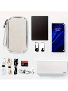 1 bucată Fashion Simplicity Culoare uni Prosop cu scrisori, țesătură din nailon brodat, Geantă digitală universală pentru bărbați și femei. Organizator de cabluri de călătorie, accesorii electronice husă de transport, portabilă, impermeabilă, cu straturi duble, geantă de depozitare all-in-one pentru cablu, încărcător, telefon, căști. NOU Geantă organizatoare de călătorie pentru depozitare cabluri Geantă de transport Geanta portabilă, impermeabilă, cu straturi duble, pungi de depozitare pentru cablu de cablu. 1 buc. Organizator electronice, husă organizatoare pentru accesorii electronice Geantă de depozitare pentru cablu de călătorie impermeabilă pentru adaptor de alimentare, cabluri de încărcare, mouse fără fir, card SD, cablu USB și multe altele. Geantă de depozitare pentru cabluri de date digitale, organizator portabil pentru electronice de călătorie pentru hard disk mobil, bancă de alimentare, căști și încărcător, husă pentru telefon Căști fără fir Bluetooth Căști căști Căști pentru
