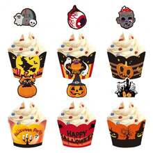 万圣节纸杯蛋糕包装纸、带有蜘蛛网//蝙蝠/幽灵的万圣节纸杯蛋糕衬垫 万圣节蛋糕装饰 万圣节烘焙用品 派对装饰、12 张包装纸和 12 个纸杯蛋糕装饰 蛋糕装饰 蛋糕装饰 蛋糕装饰 蛋糕装饰工具 万圣节装饰 万圣节派对礼品 万圣节派对用品 万圣节 万圣节装饰 万圣节装饰 万圣节主页 万圣节派对 万圣节派对 - 多色 - 查看 5