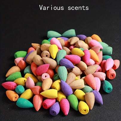 60/120/300pcs Backflow Incense Cones, Floral Tower Incense, Lavender, Sandalwood, Osmanthus Fragrance, Deodorizing, Bulk Wholesale, Natural Aroma, Suitable For Room Fragrance, Stress Relief, Relaxation, Christmas Decoration, Christmas Gift