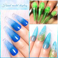 MEET ACROSS 6pcs Crystal Jelly Glass Gel Nail Polish Set, 7ml Semi-Transparent Candy Color Gel Nail Polish Set, Semi-Permanent Mixed Nail Polish, Glass Candy Series Jelly Gel Nail Polish, Removable UV/LED Nail Gel Manicure Set, Nail Art Supplies, Home Salon Gift, For Women - 彩色 - 查看 8