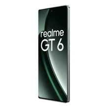 Realme GT6 解锁智能手机 6.78 英寸 120Hz 手机，配备骁龙 8s Gen 3 处理器、Android 14 LYT-808 50MP 超级夜景摄像头、5500mAh 电池 1.5K 分辨率手机，配备最新 AI 功能 - 綠色 - 查看 6