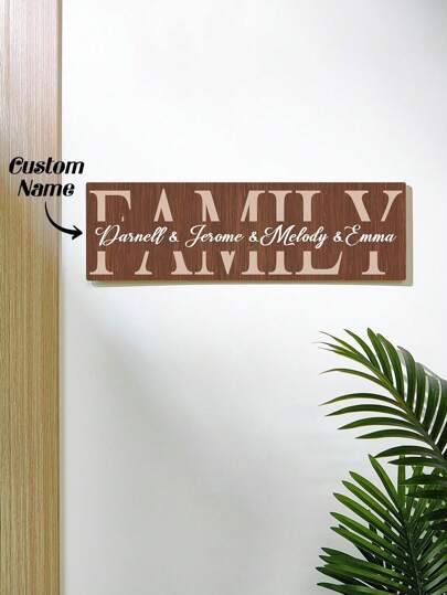 1pc Custom Name Family Sign, Custom Sign With Names, Custom Sign, Custom Gift, Personalized Name Family Sign, Personalized Sign, Personalized Home Decor, Personalized Gift, Decorative Wooden Wall Decor