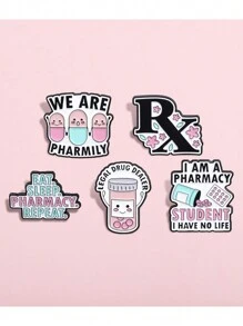 QIHOO 5 chiếc Trâm Cài Viên Thuốc Hoạt Hình. Chúng tôi là Dược sĩ. Trâm cài men, Huy hiệu ve áo, Quà tặng trang sức cho bạn bè y tế - Nhiều màu - Xem 4