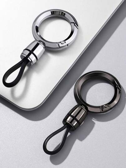 時尚簡約的鋅合金和TPU質地鑰匙扣，適用於汽車鑰匙、門匙、包飾等多種用途，男女皆宜