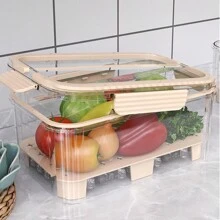 1 יחידה קופסת קירור מלבנית גדולה לפיקניק - אחסון מזון מפלסטיק נייד, בטוח למקפיא עם מכסה הפוך - ריבוי צבעים - ראה 7
