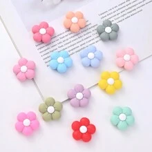 5入組矽膠花形主珠，適用於DIY珠寶製作，項鍊手鍊製作，裝飾珠子，鑰匙扣配件，筆裝飾 - 花朵 - 查看 7