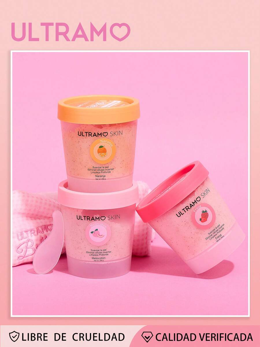 ULTRAMO Exfoliantes corporales con textura de helado,exfoliantes corporales que iluminan y suavizan la piel para la ducha,exfoliación suave,piel muerta,humedad y nutrición - Naranja - Ver 1