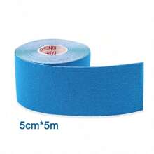1 pieza Kinesio Tape elástico, cinta de vendaje muscular, cinta adhesiva para el pecho, rodilla y codo, equipo de protección para fitness, cinta elástica levantadora de senos, cinta elástica muscular con adhesivo para fitness, cinta muscular/Kinesio tape resistente al agua, talla grande banda de resistencia de yoga para entrenamiento de fitness, correr, fútbol, escalar, accesorios de gimnasio de boxeo, vendajes deportivos - Azul - Ver 9