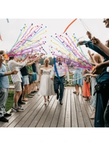 10PCS Hand Toss Streamers Colorful Throw Hand Confetti Birthday Weddings Events Christmas New Year Graduation Party - Red - View 4