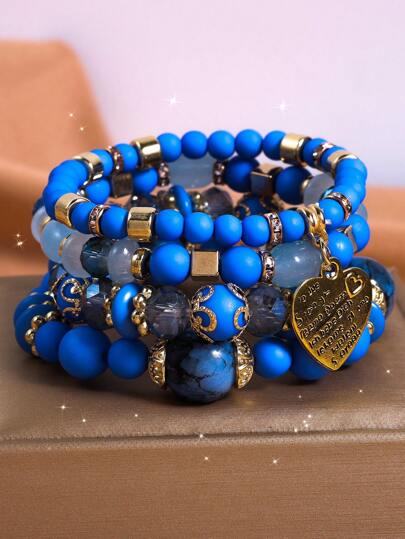 COLORFULBLING ボヘミアンマルチレイヤー 不規則なメノウビーズチャームブレスレット レディース ヴィンテージ翡翠石 メ 並行輸入品 ボヘミアン マルチカバーの通販