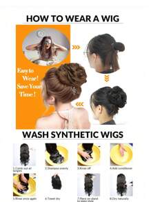 Synthetic Curly Hair Bun With Rubber Band Black Brown Donut Updo Hairpiece For Messy Chignon And Stylish Look Hair Accessories Hair Scrunchies Extension - Black Brown - View 8