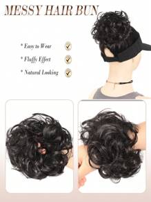 Synthetic Curly Hair Bun With Rubber Band Black Brown Donut Updo Hairpiece For Messy Chignon And Stylish Look Hair Accessories Hair Scrunchies Extension - Black Brown - View 5