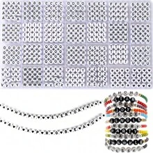 1400 hạt chữ cái, Bộ hạt chữ cái tròn Acrylic 4x7mm, Hạt chữ cái A-Z và hạt trái tim cười nhiều màu sắc cho vòng tay, vòng cổ, móc chìa khóa trang sức tự làm, Hạt chữ cái, 28 kiểu vòng tay tình bạn, Hạt chữ cái các loại, Bộ làm đồ trang sức hạt Preppy có hộp đựng hạt làm quà tặng cho bé gái tuổi teen - 1400 hạt chữ cái - Xem 13