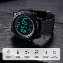Dazone Men's Waterproof Digital Sports Watch Military Tactical LED Backlight Wristwatch 12/ 24H Mode Stopwatch Timer Date Gym Wristwatch - màu đen - Xem 6