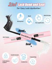 Bộ 10 sản phẩm nối mi tự làm Bộ 640 cụm mi Bộ mi cong 10D-40D C/D Bộ mi tự làm có keo dán và cố định mi, Dung dịch làm sạch mi 60ml, Nhíp, Cọ mi, Sách hướng dẫn nối mi tự làm tại nhà (4 kiểu kết hợp) - Hồng - Xem 7
