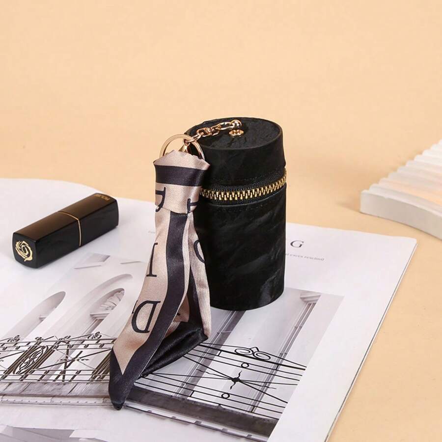 Popular Keychain Pouch Decoration With Leopard Print, And Creative Portable Fashion Accessory - Black - View 1