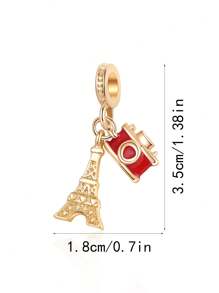 1pc Fashionable & Romantic Mermaid Tail, Butterfly, Flower, Puppy Paw, Dolphin, Sun, Eiffel Tower, Camera, Dragonfly Pendant Minimalist DIY Bracelet/Necklace/Jewelry Making Accessory Valentines