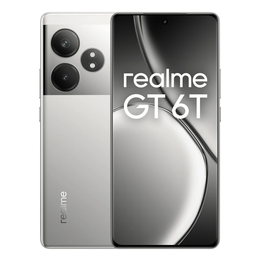 Realme GT 6T 解锁手机 8GB+256GB/12GB+256GB 全球版，5G LTE，安卓 14 智能手机，骁龙 7+ Gen 3 处理器手机，5500mAh 电池 1.5K 分辨率手机，配备最新 AI 功能 - 查看 1