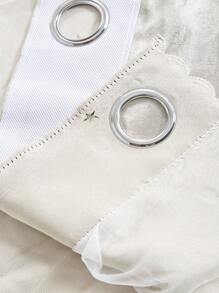 1pc Hollow Star Lace Double-Layer Curtain - Beige - View 10