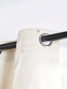 1pc Hollow Star Lace Double-Layer Curtain - Beige - View 9