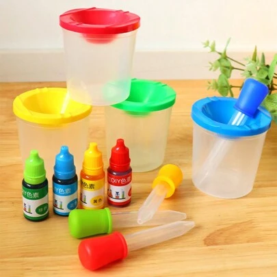 8pcs/Set Anti-Spill Paint Brush, Doodling Painting Brush, Palette Cups For Mixing Colors, Color Mixing Sensory Game Supplies, Science Experiment Tools, Suitable For Thanksgiving, Christmas, Birthday Gifts,Back To School