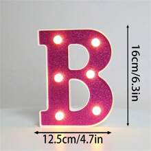 16cm Luci di lettere viola fai-da-te, lampada luminosa a numero a batteria di 6,3 pollici in plastica per decorazione di feste di matrimonio e compleanni a casa di moda