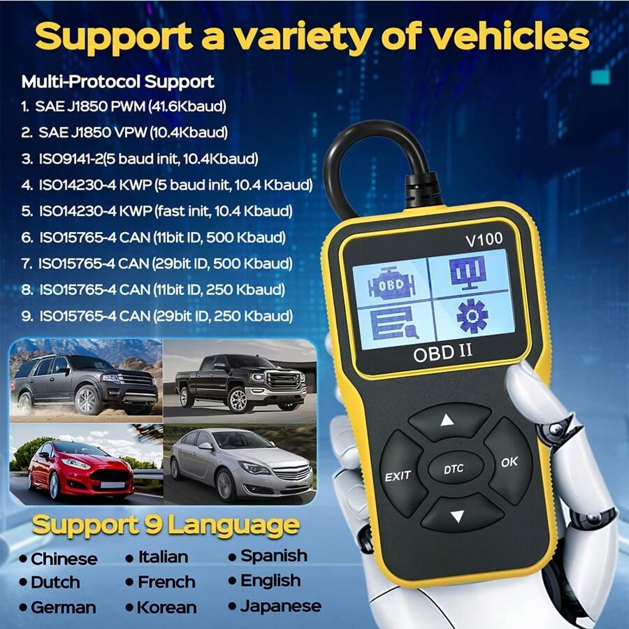 Car OBD2 Diagnostic Scanner Code Reader Engine Fault Code Reader