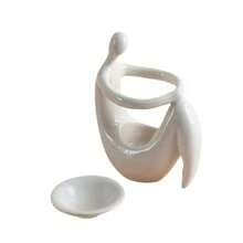 1入創意陶瓷香薰燃燒器裝飾室內蠟燭香薰燈人體造型陶瓷香薰粉燃燒器INS風格精油燃燒器家居裝飾 - 白色 - 查看 7