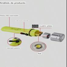 Linterna de buceo de alta potencia duradera con sellado de plástico y batería recargable, iluminación LED de emergencia para exteriores.BONITO - Mostaza Amarilla - Ver 5