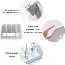 1入組三部分折疊式書架，可延伸＆縮回的書架，帶有摺疊文件夾/桌面組織架，適合學生使用 - 三聯白色均碼 - 查看 11