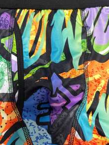 4pcs Men's Printed Long Athletic Boxers, Breathable Quick-Dry Fashionable Underwear For Home - Multicolor - View 8