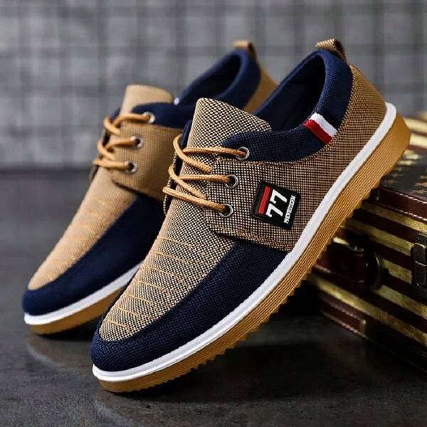 Zapatos casuales caballeros lona cómodos, clásicos, ligeras, transpirables, zapatos hombres vestir, trabajo, estudio, vida diaria, zapatos hombre casuales, CN40-CN47(25 MX-28.5 MX)