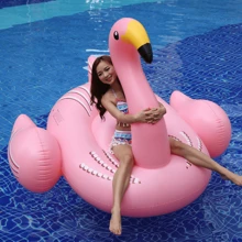 Inflatable Red Flamingo Float/Yellow-Billed Flamingo Float Bed Mount Adult Water Accessories Pool Float, Beach Essentials, Beach Accessories - Pink - View 3