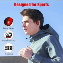 1 Tai nghe Bluetooth không dây thể thao, Micrô tích hợp, Thời gian phát 200 giờ, Âm thanh sống động, Ghép nối nhanh, Vừa vặn an toàn, Chống nước IPX7 - màu đen - Xem 4