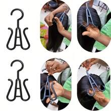 2-Piece Wall-Mounted Wig Stands - Versatile Hanging Holders For All Wigs, Unisex Adult Design, Perfect For Home Decor - Black - View 1