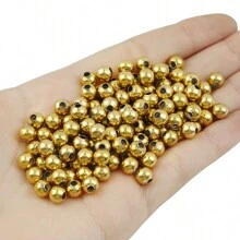 100pcs 304 Stainless Steel Gold-Plated Spacer Beads, Smooth Round Perforated Beads For Precise Crafting Of Bracelets, Necklaces, Earrings, Jewelry Making DIY Accessories, Material: 3mm/4mm - One Bag - View 14