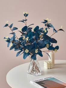 1pc/3pcs Silk Artificial Eucalyptus Stems Fake Eucalyptus Stem With Leaves Berries Greenery Plants Branches Floral Decorations For Vase Filling Wedding Party Home Flowers Arrangement Boho Decor, Valentine Day, Gift Gifts Birthday Graduation